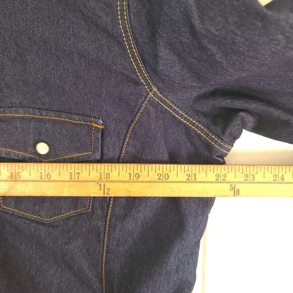NEW Levi Strauss Signature Denim Western Pearl Snap Shirt Button Up Womens Sz XL - Picture 8 of 10